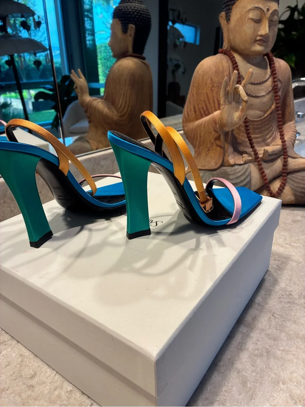 Saint Laurent Dominique 110 Crêpe Satin Sandals - Picture 5 of 10